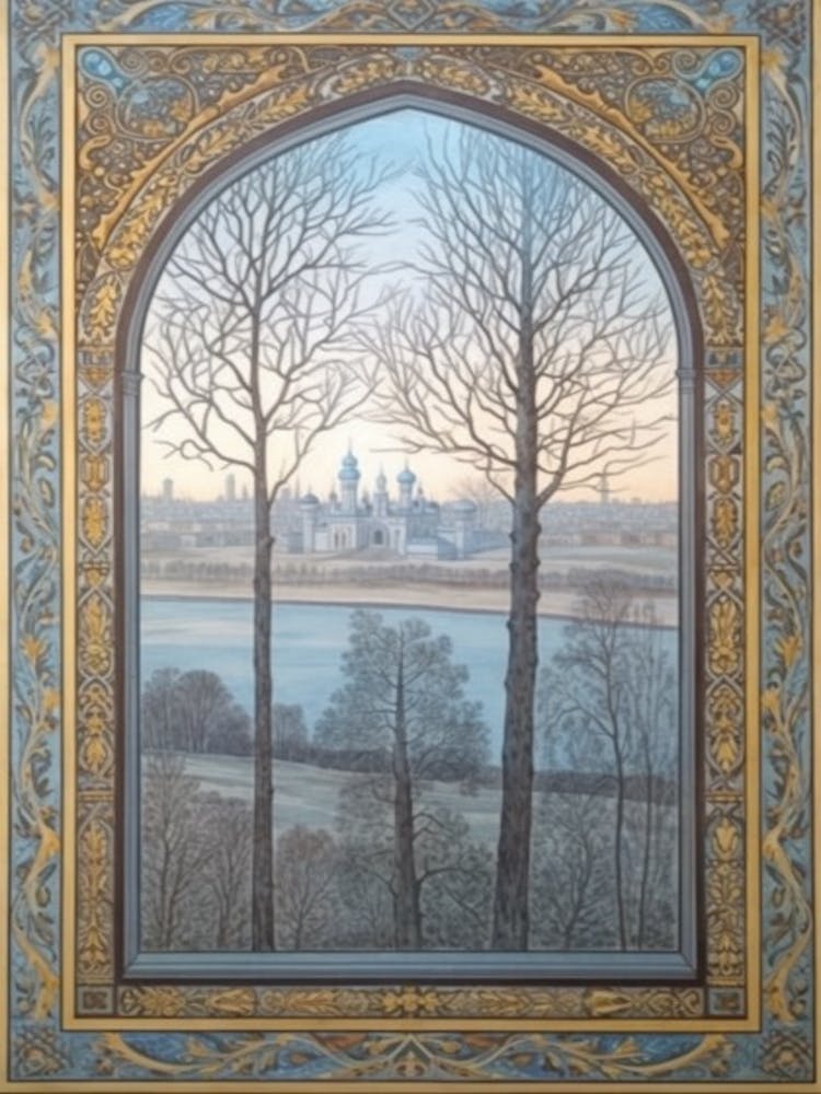 Window View Of Moscow Russia In The Style Of William Morris 2