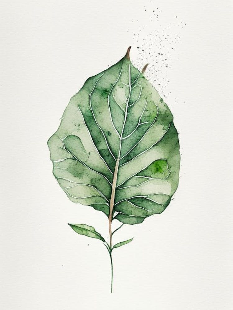 Petunia Leaf Minimalist Watercolour