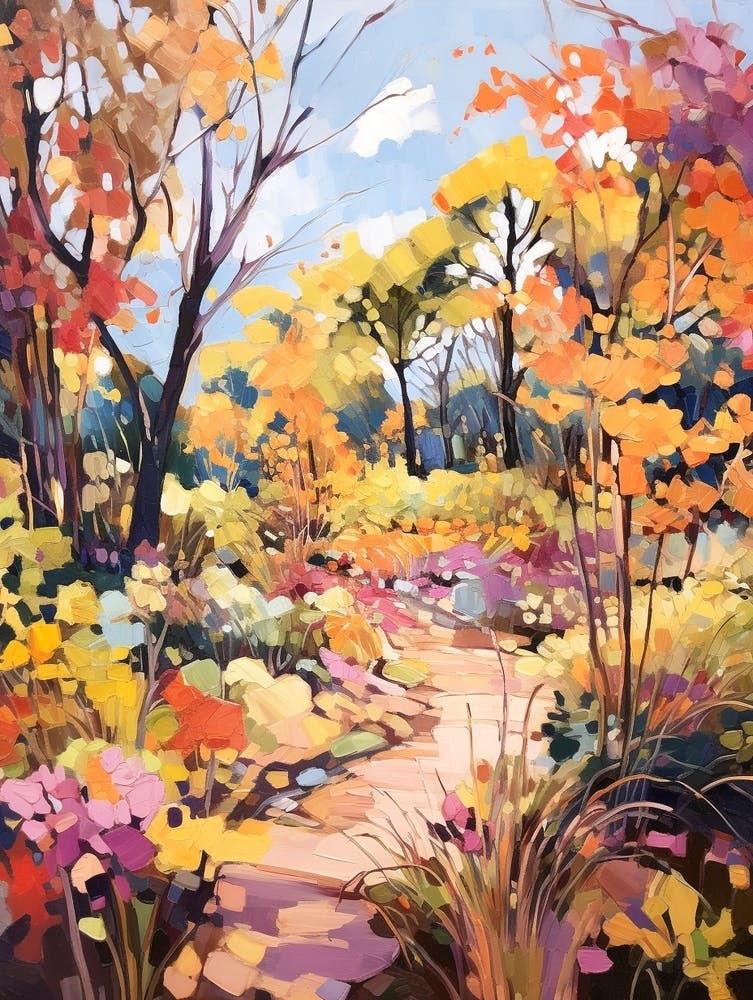 Autumn Gardens Painting Royal Botanic Garden Sydney 2