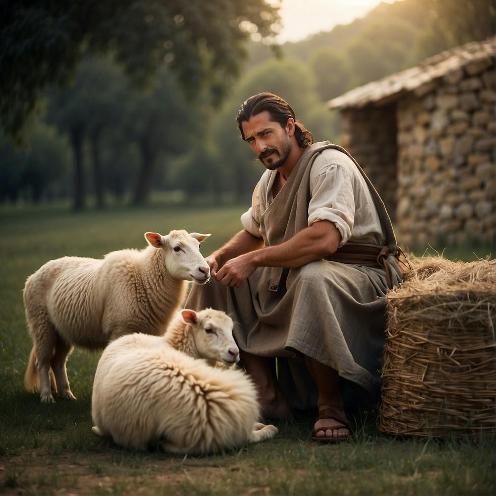 Shepherd With Sheep