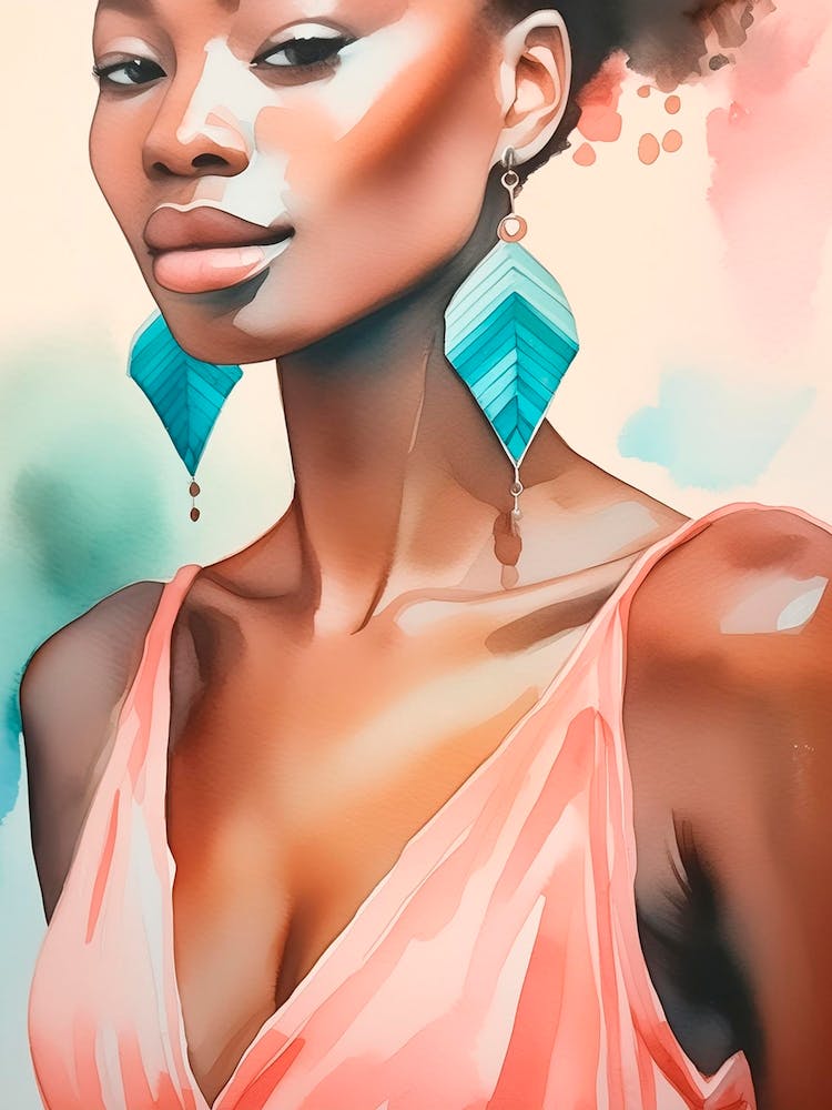 Close Up Of A Woman Wearing Earrings