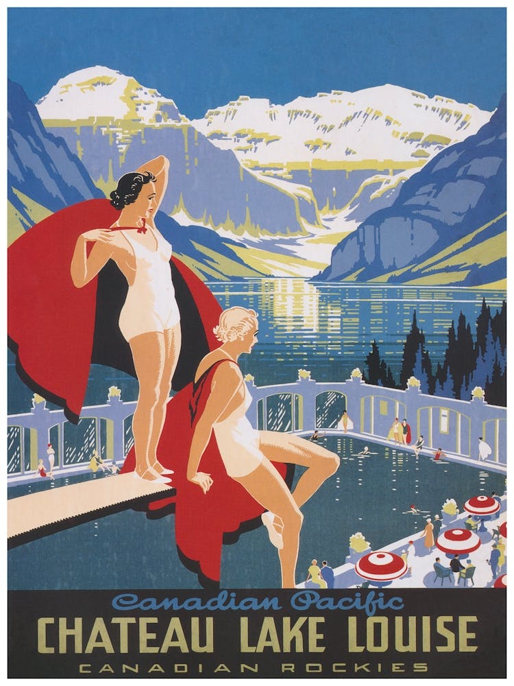 Lake Louise Canada Vintage Travel Poster 1