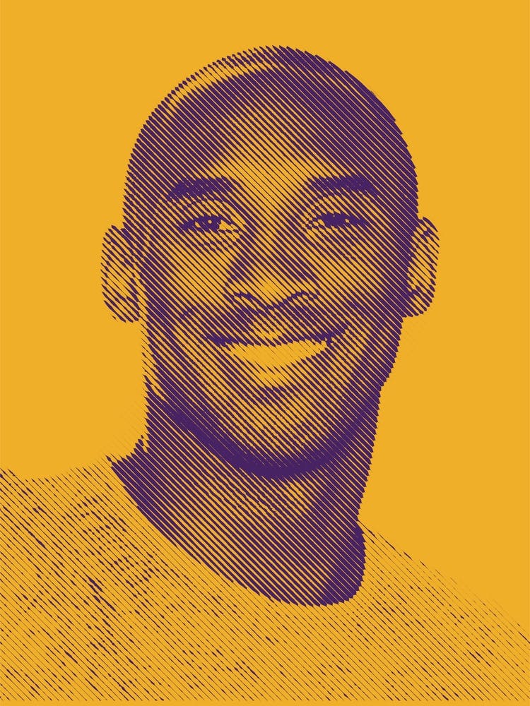 Kobe Bryant American Basketball Player Legend in Line Illustration