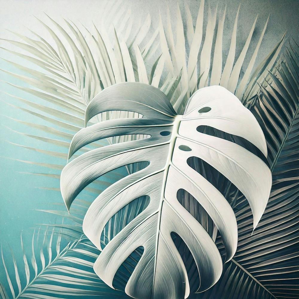 White Monstera Leaf
