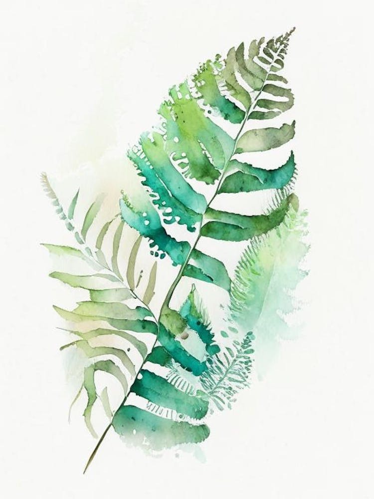 Sensitive Fern 3 Watercolour