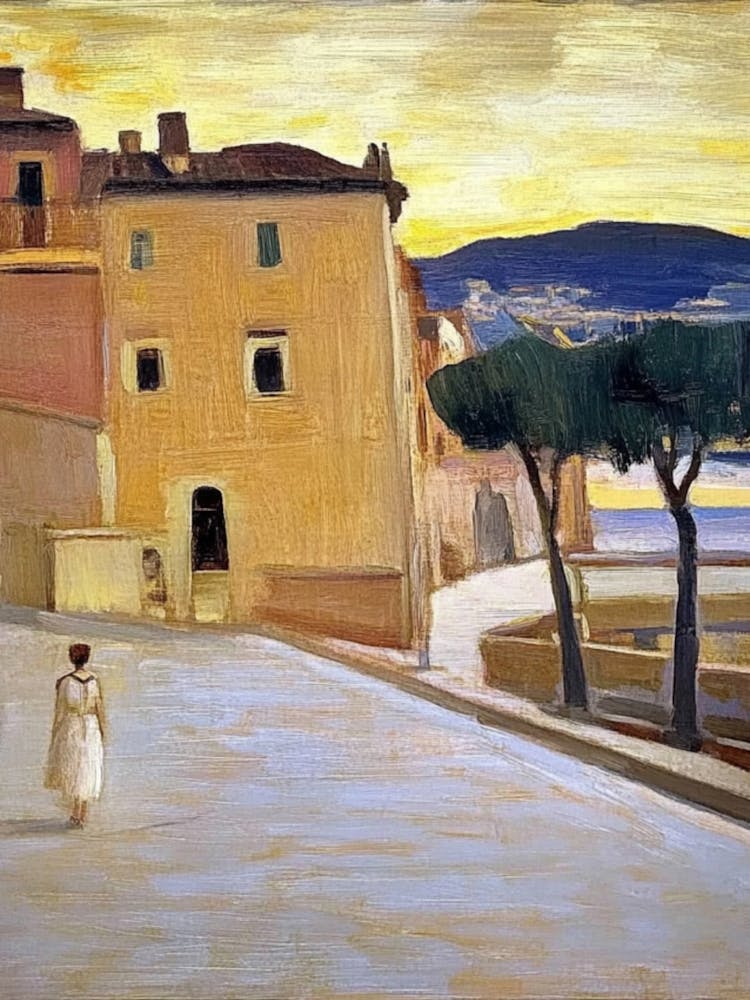Woman Walking Down A Street