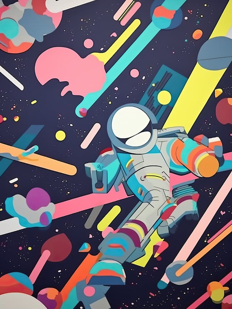 Playful Astronaut Colourful Illustration 4
