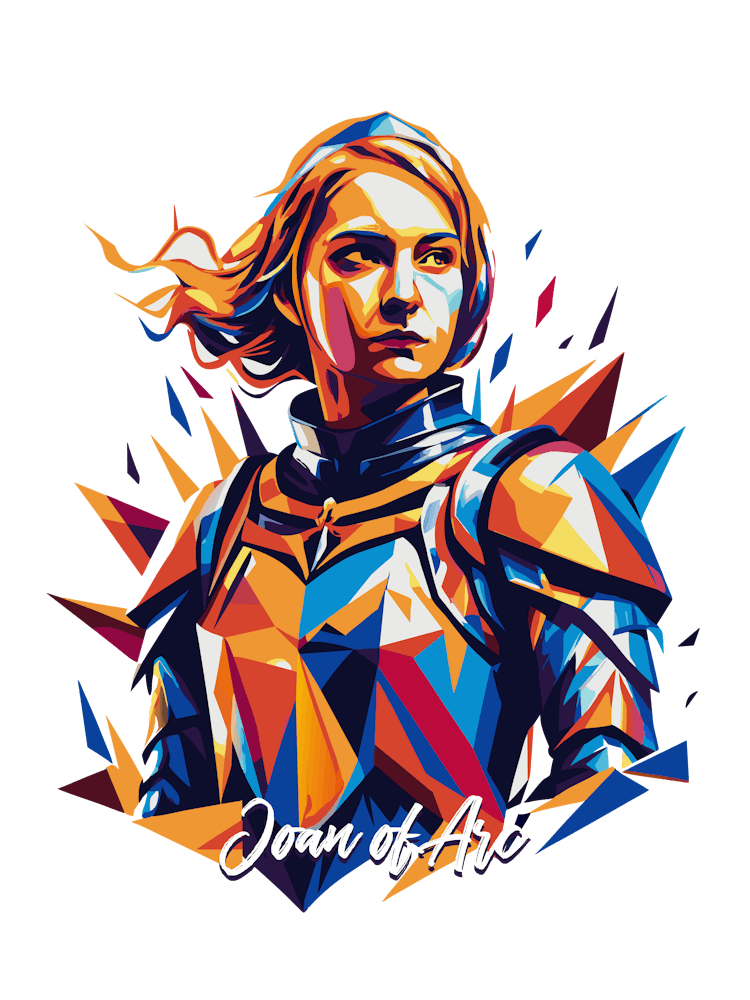Joan Of Arc 02 Portrait WPAP Pop Art