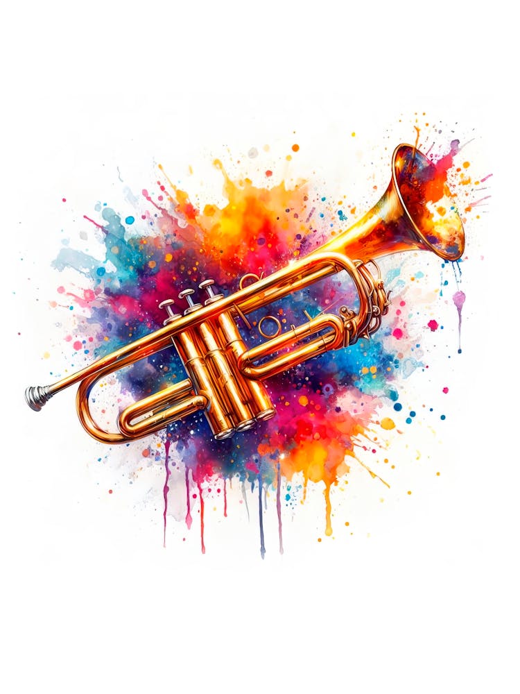 Trumpet On A White Background