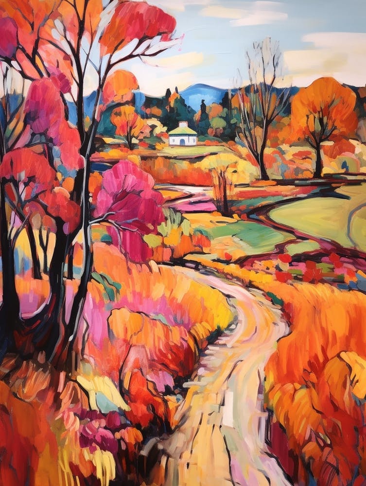 Autumn Gardens Painting Fredriksdal Museum And Gardens Sweden 3