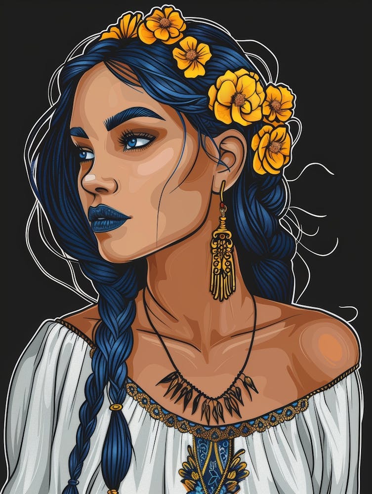Femme aux Cheveux Bleus 5