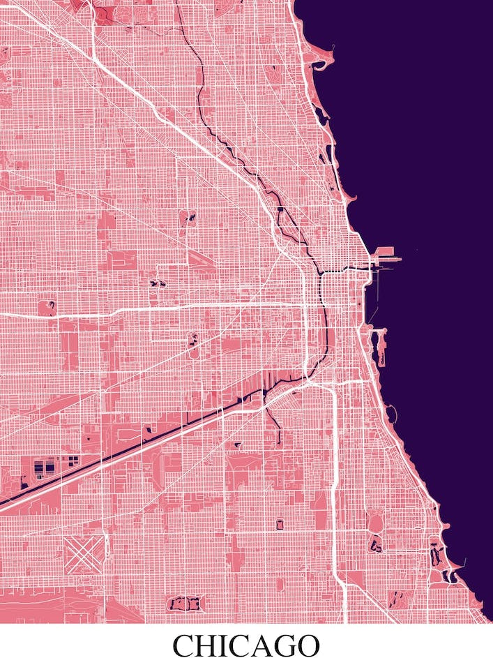 Chicago Illinois Pink Purple