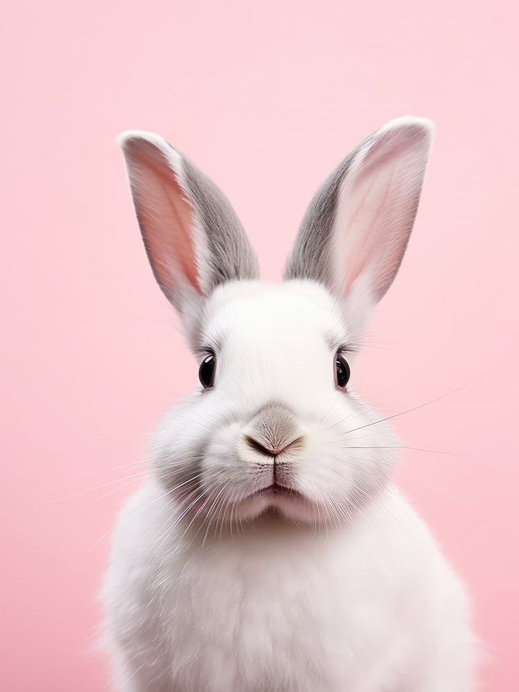 Rabbit On Pink Background
