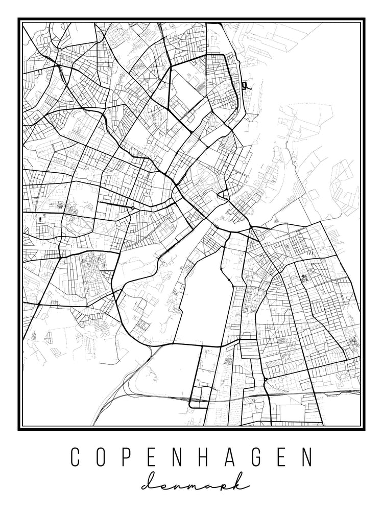 Copenhagen Denmark Street Map