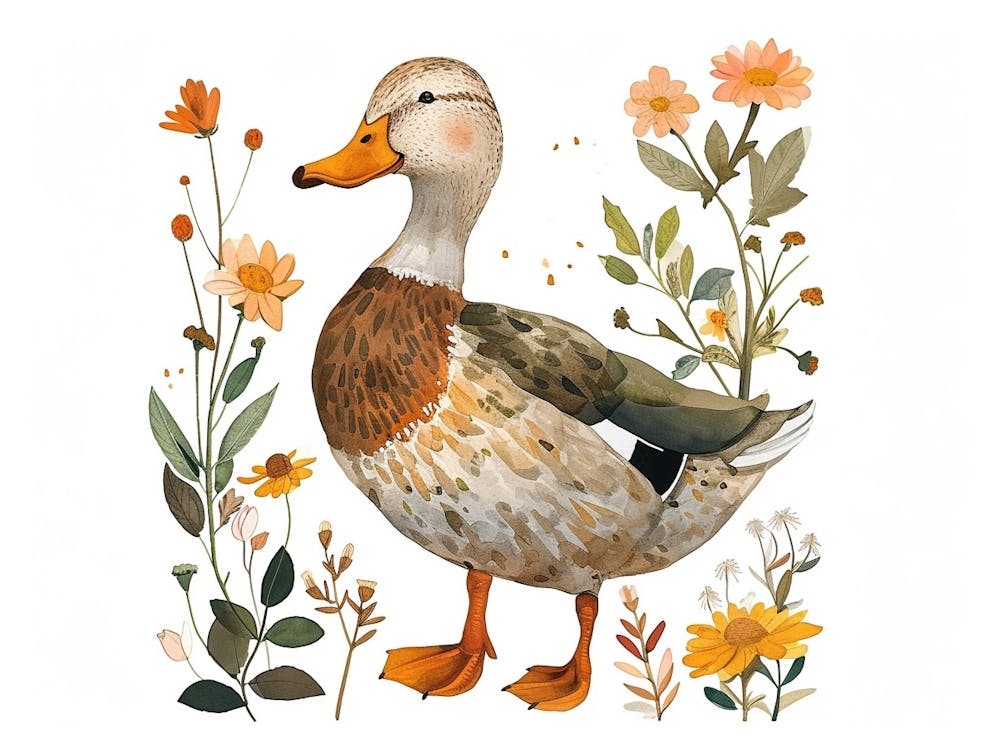 Little Floral Mallard Duck 3