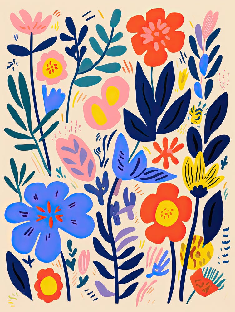 Flowers 19, Matisse style, Floral 1