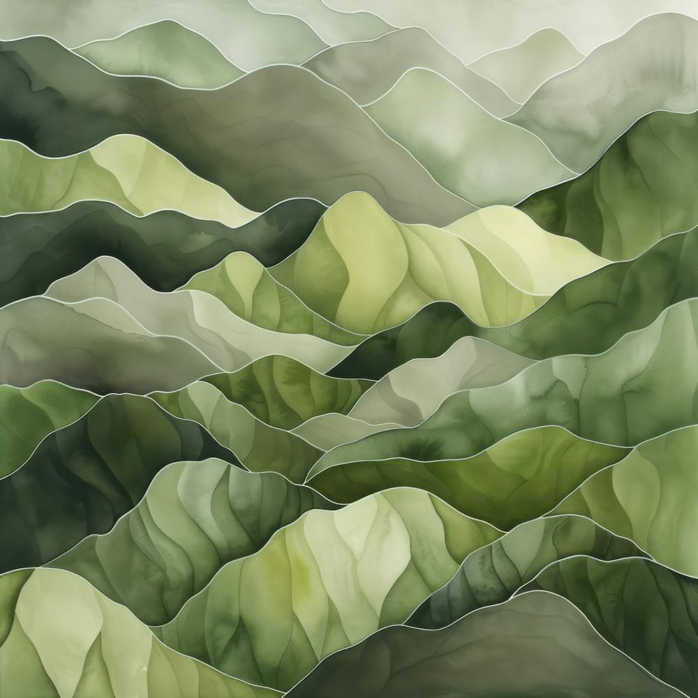 Japanese Watercolour Of Mount Amakarazi 1