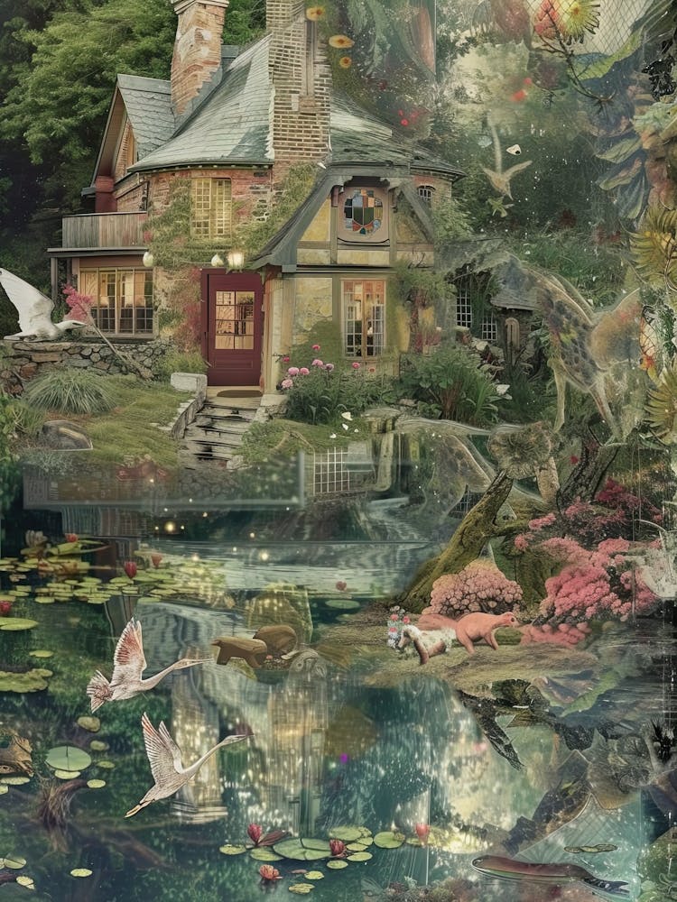 Fairy House Collage Pond Monet Scrapbook 5