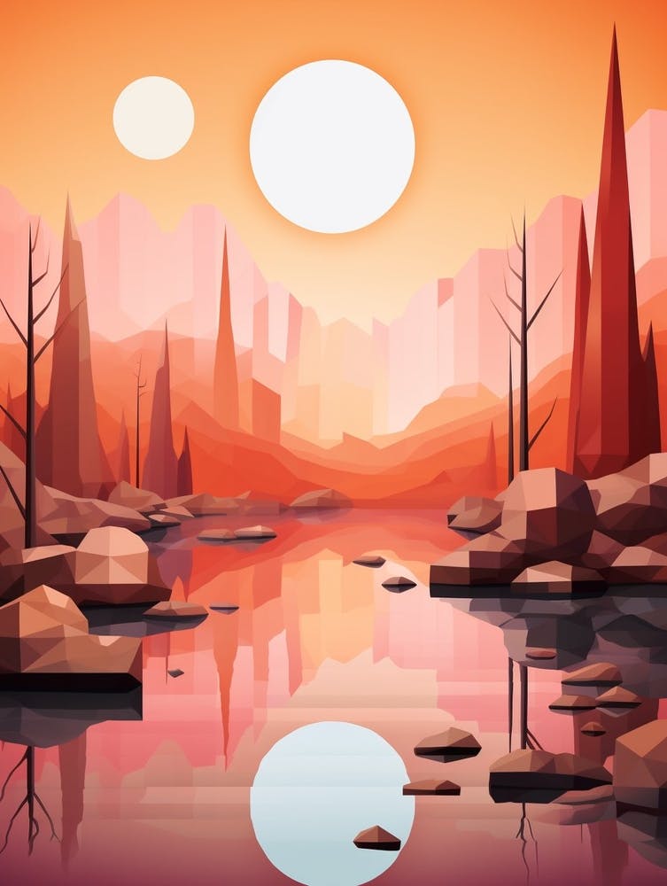 Landscape Geometric Abstract Illustration 7