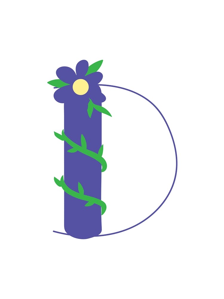 Living Room Floral Letters Purple 04