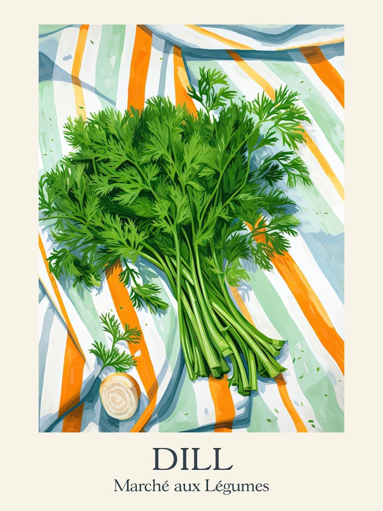 Marche Aux Legumes Dill Summer Illustration 3