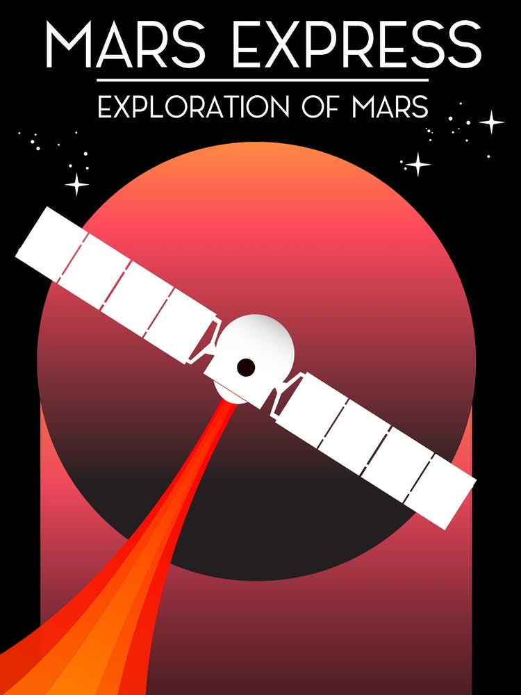 Mars Express Exploration Of Mars Space Art
