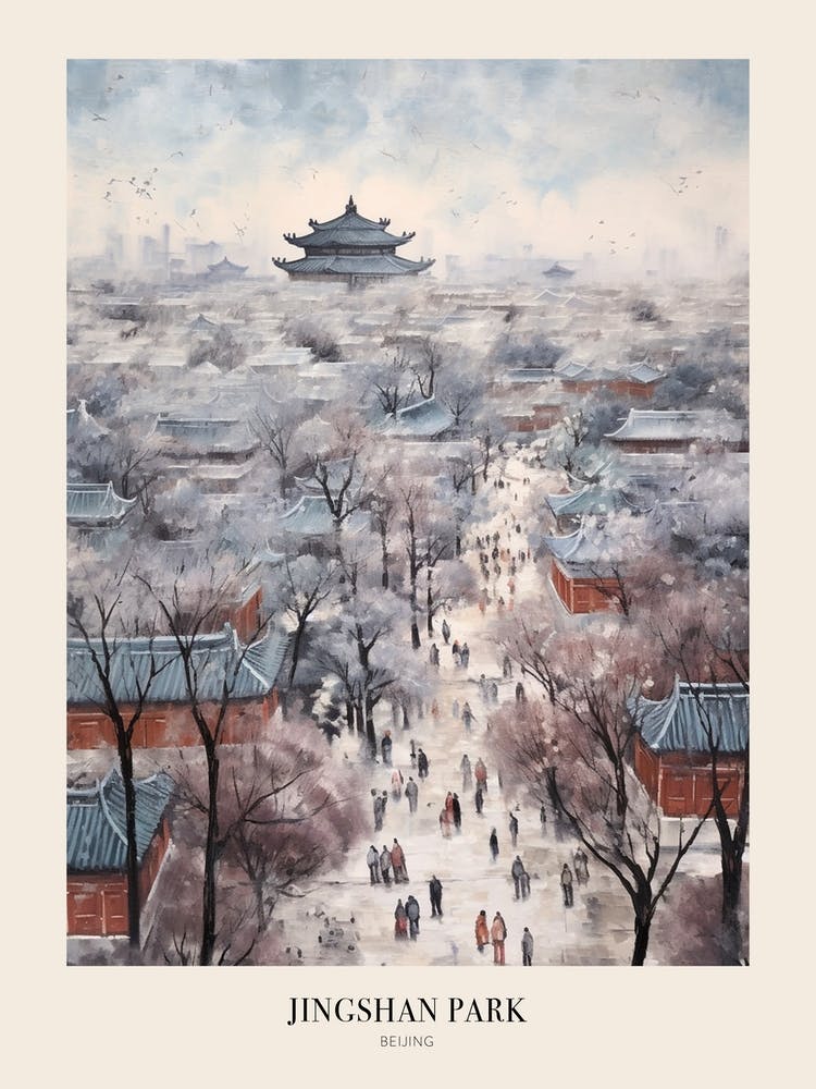 Winter City Park Poster Jingshan Park Beijing China 4