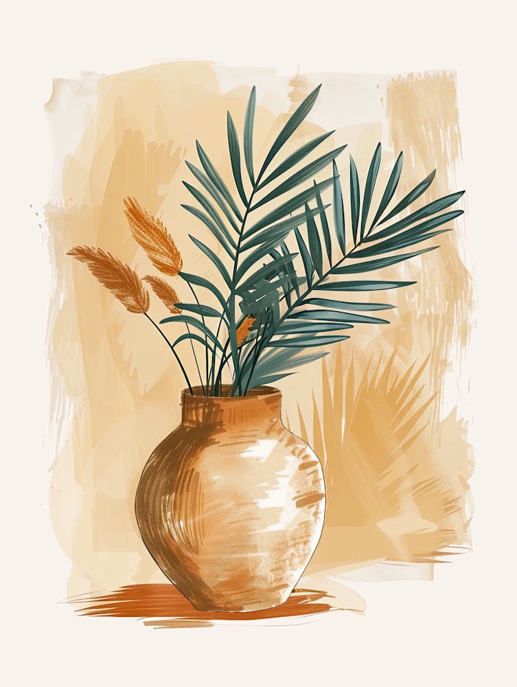 A Dance Of Pastel Lines Mid Century Style