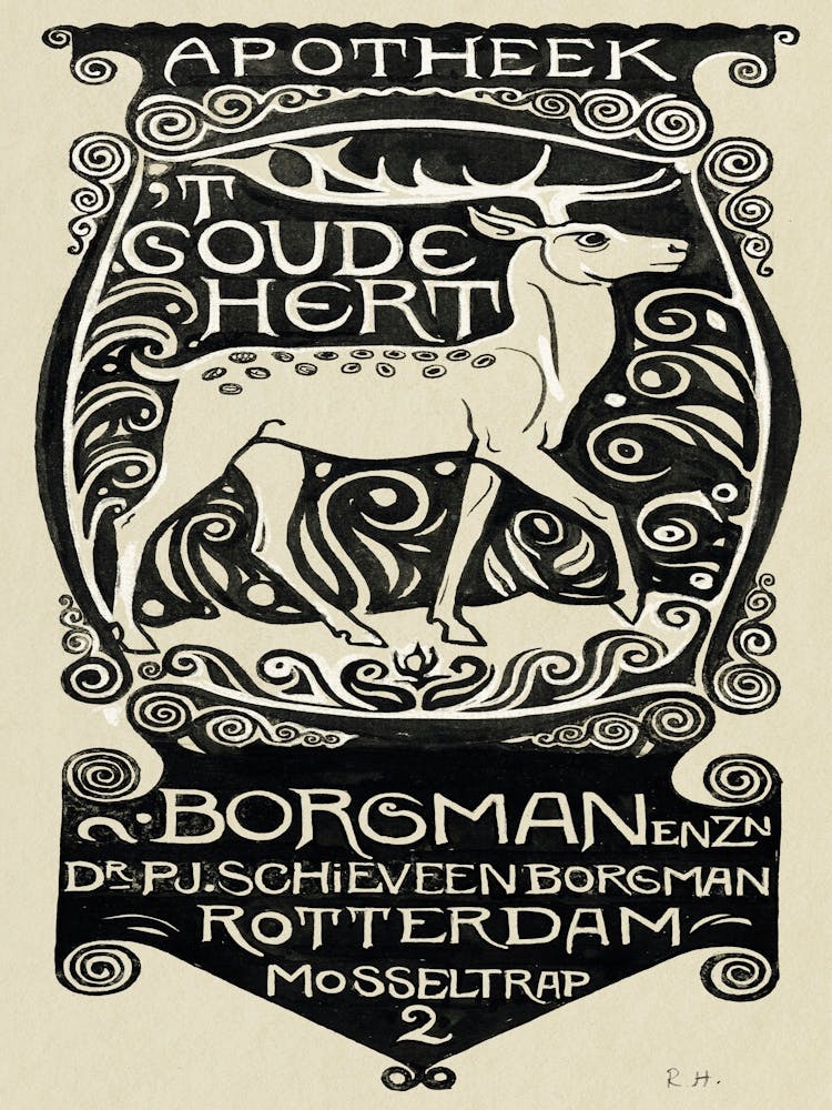 Vignette Pharmacy T Goude Hert, Rotterdam (1878–1938), Richard Roland Holst