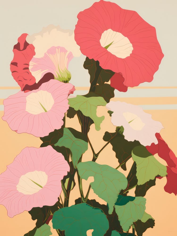 Morning Glories Flower Big Bold Illustration 2