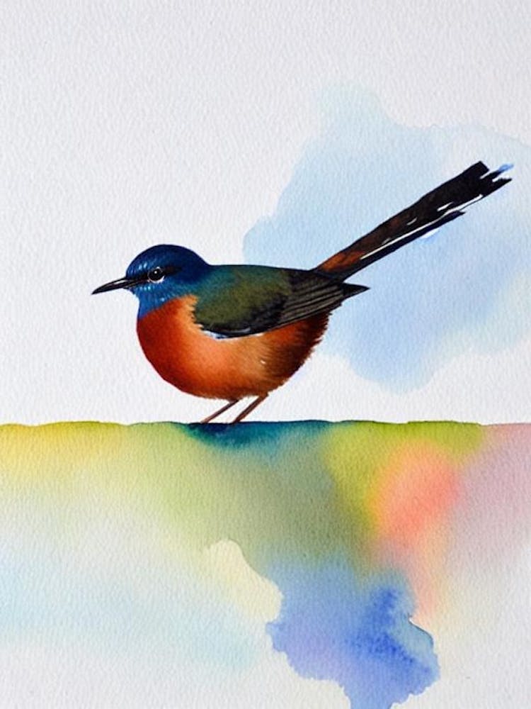Dipper 2 Watercolour Bird