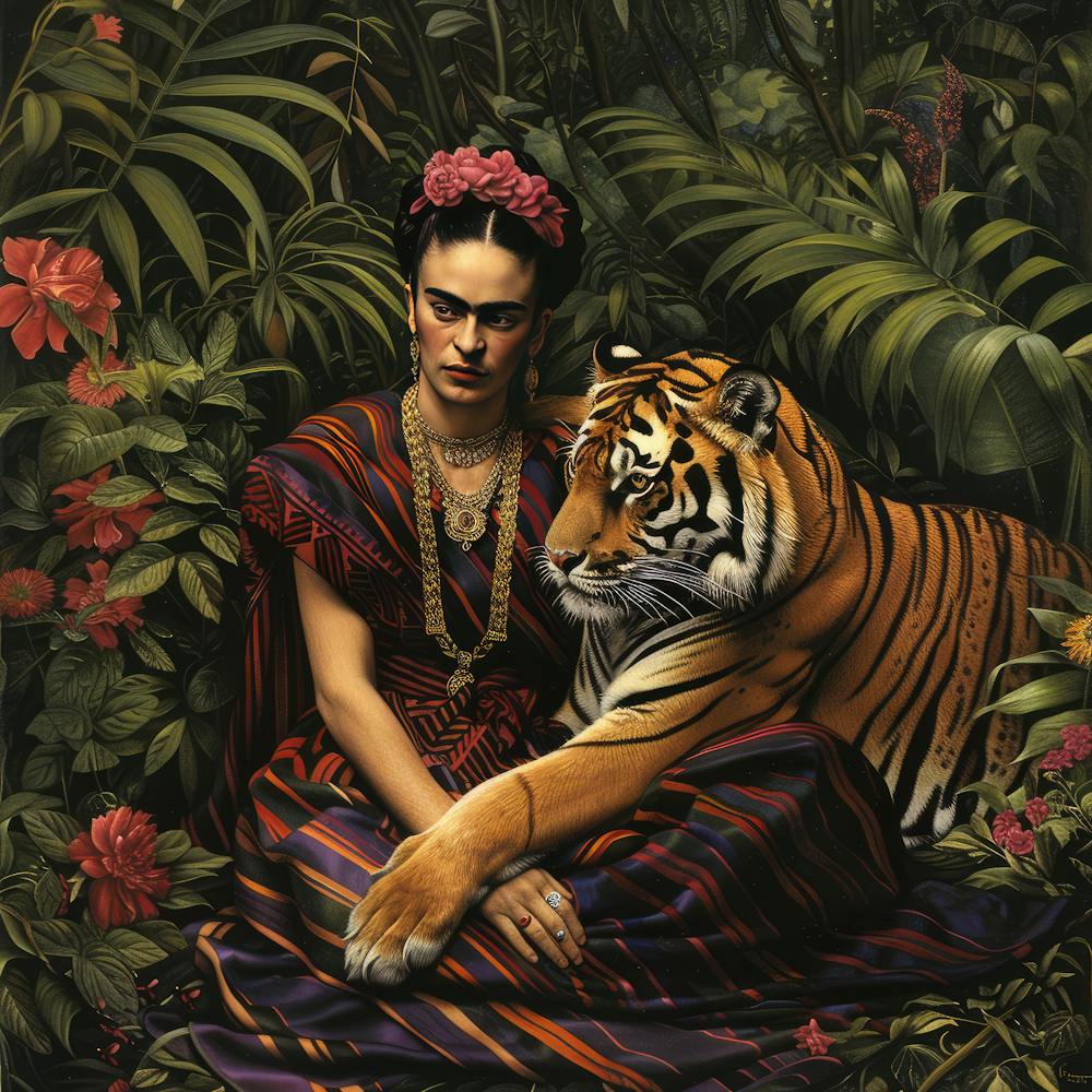 Frida Kahlo and the Tiger. Animal Conservation Series