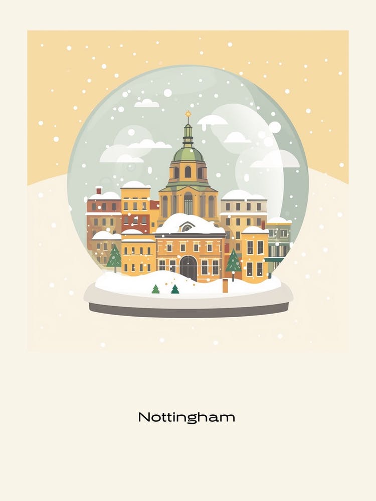 Nottingham United Kingdom Snowglobe Poster