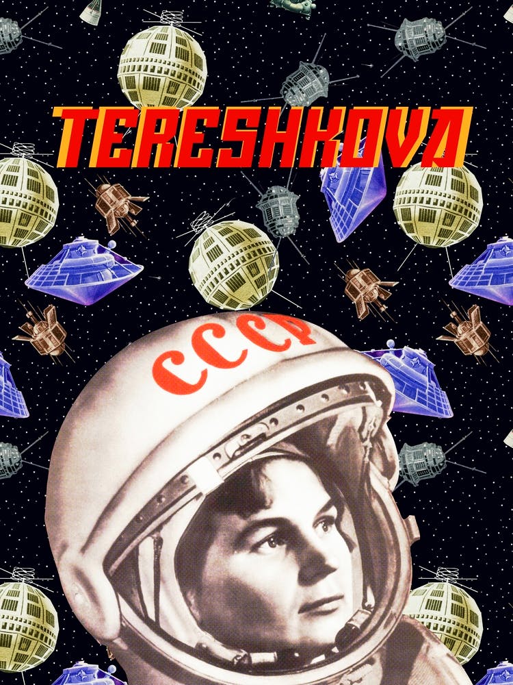 First woman astronaut — Soviet space art [Sovietwave]