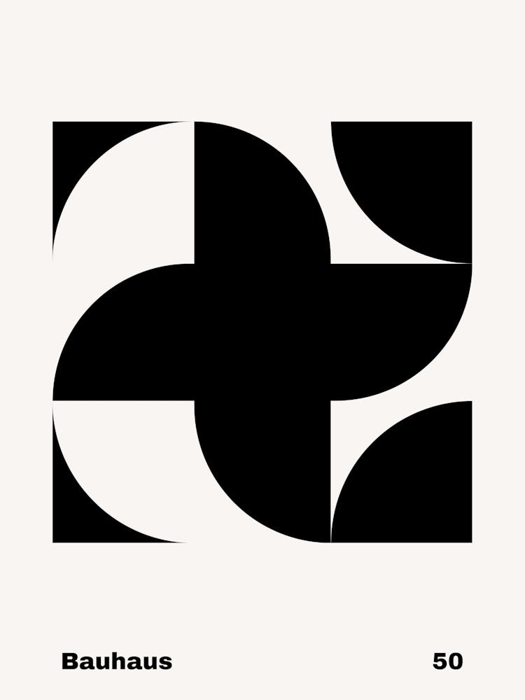 Geometric Bauhaus Poster B&W 50