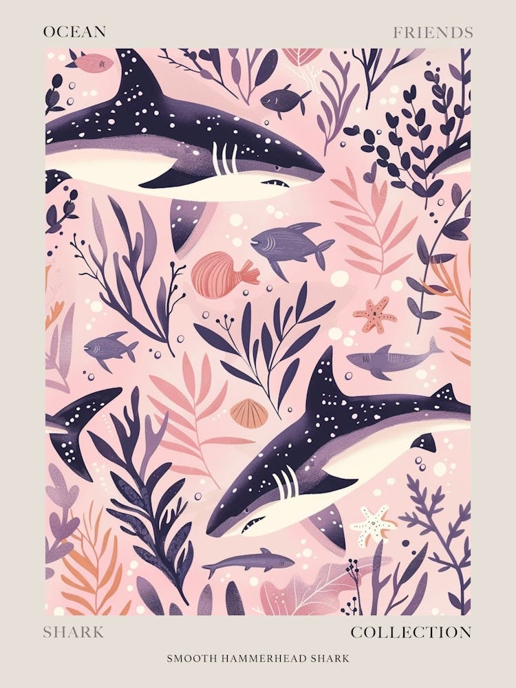 Purple Smooth Hammerhead Shark 2 Poster