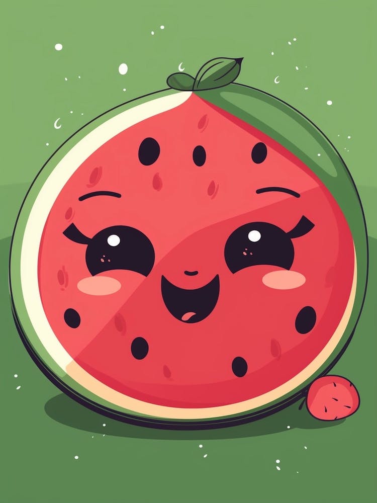 Watermelon Kawaii Illustration 4
