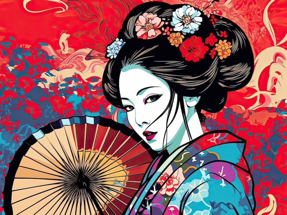 Geisha Face Pop Art 12