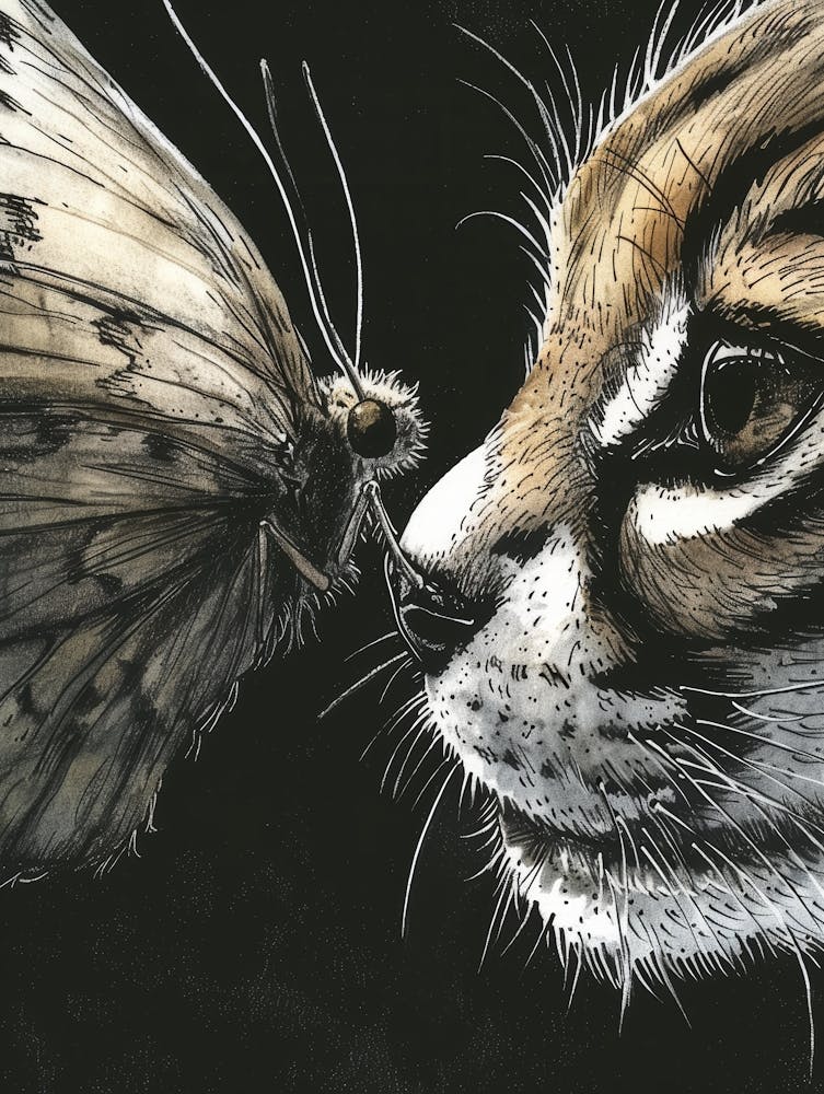 Tiger And Butterfly
