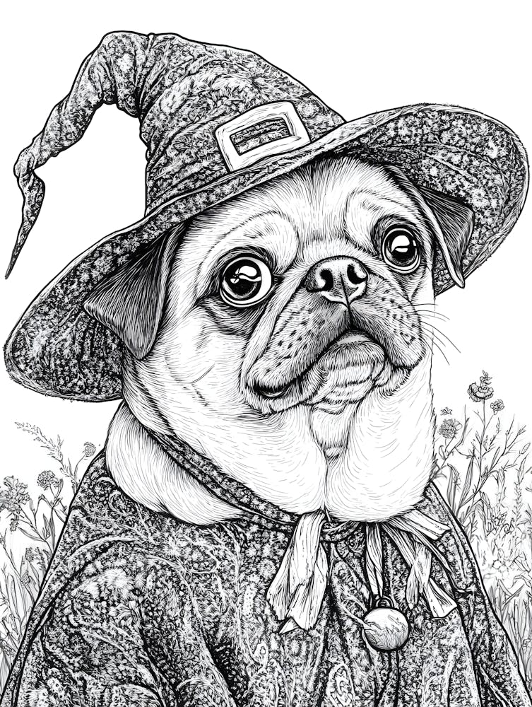 Halloween Pug Witch