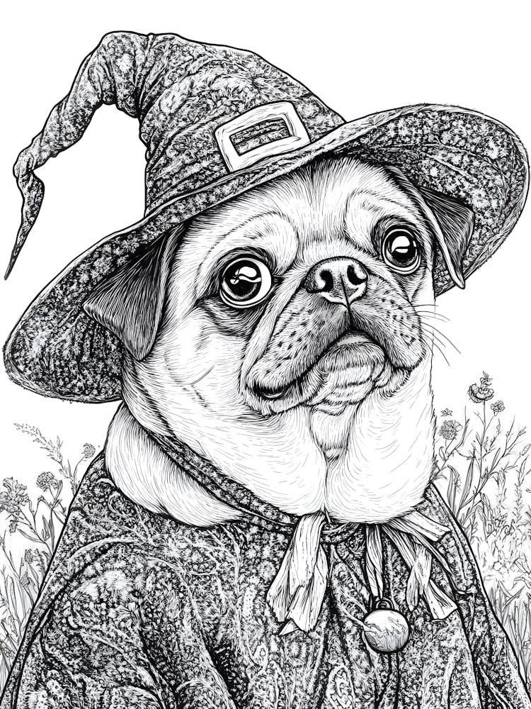 Halloween Pug Witch