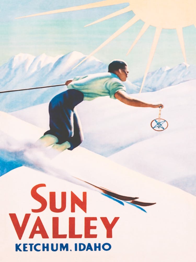 Sun Valley Idaho Vintage Ski Poster 1