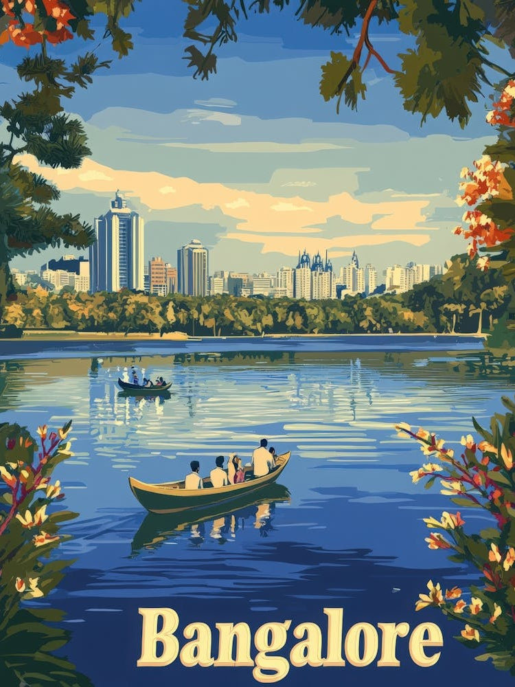 Aihrgdesign A Retro Travel Poster For Bangalore 4