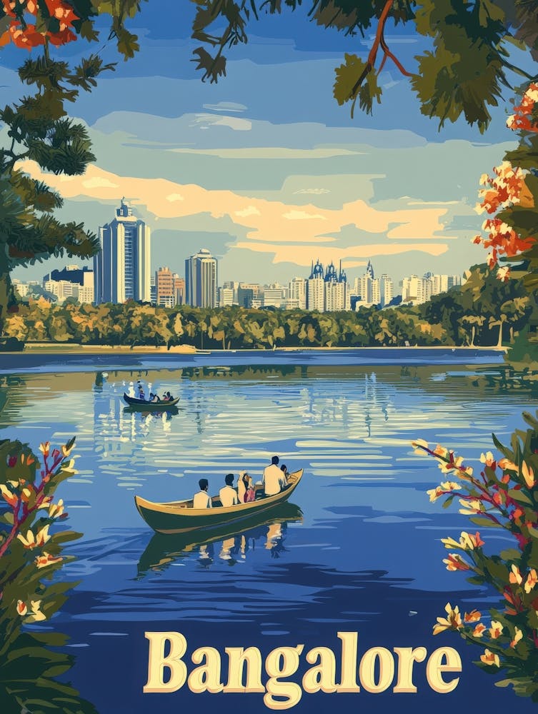 Aihrgdesign A Retro Travel Poster For Bangalore 4