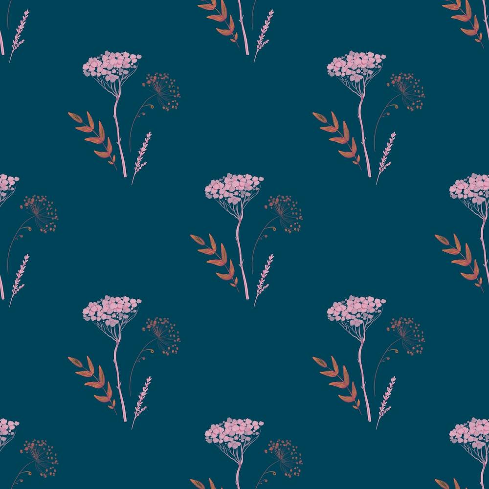 Pink Yarrow On Navy