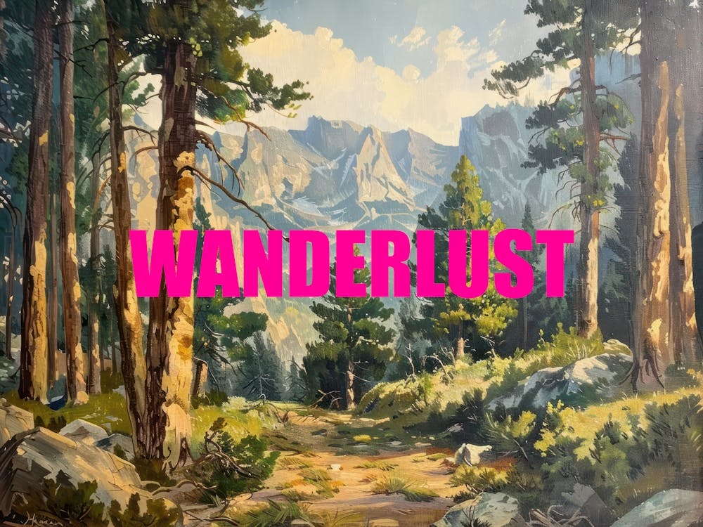 Pink Wanderlust Poster Vintage Woods 4