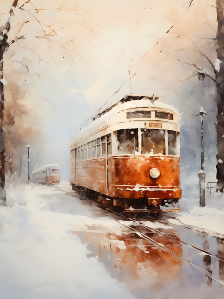 Tram In Winter