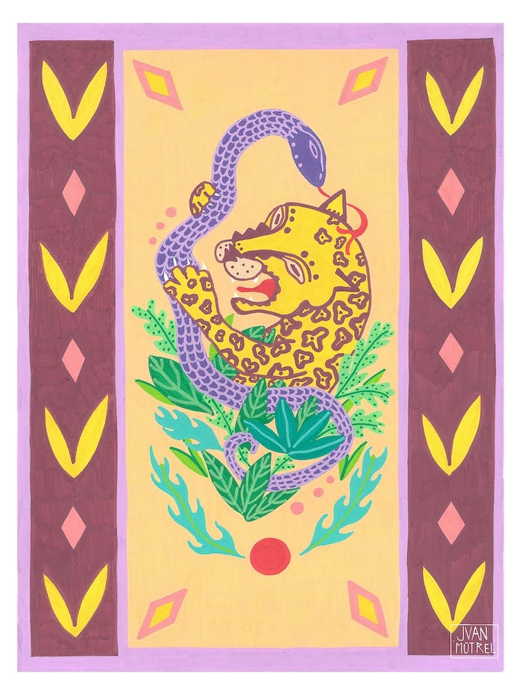 Purple Snake And Leopard