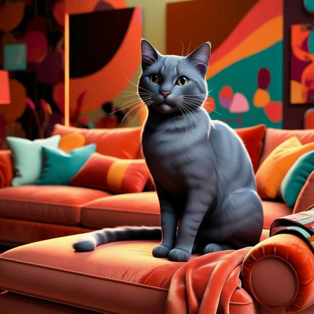 Cat Sitting On Couch