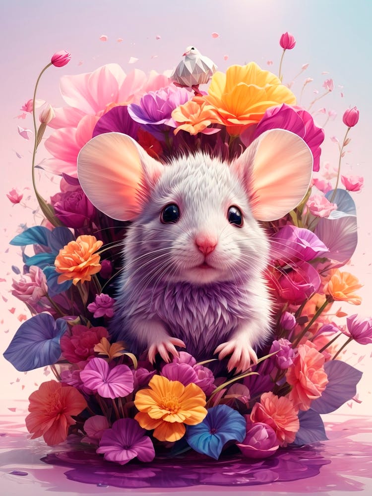 Maus In Blumen